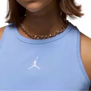 NWT Jordan Women's Essential Tank-Blue Ribbed cropped